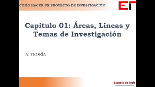 Capitulo 01: Áreas, Líneas y Temas de Investigación - A:Teoria