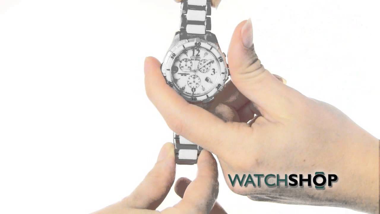 Citizen Ladies' Diamond Ceramic Chronograph Eco-Drive Watch (FB1230-50A)