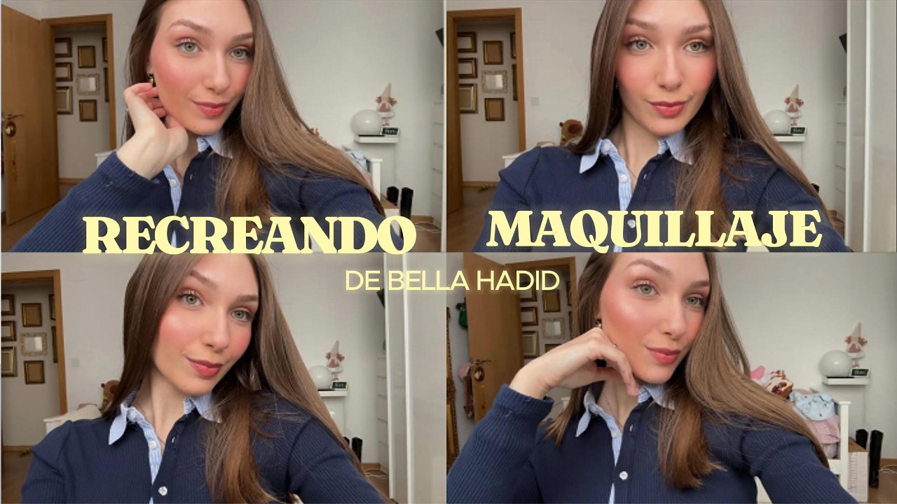 Recreando maquillaje de Bella Hadid💄(Vogue tutorial skincare + makeup)
