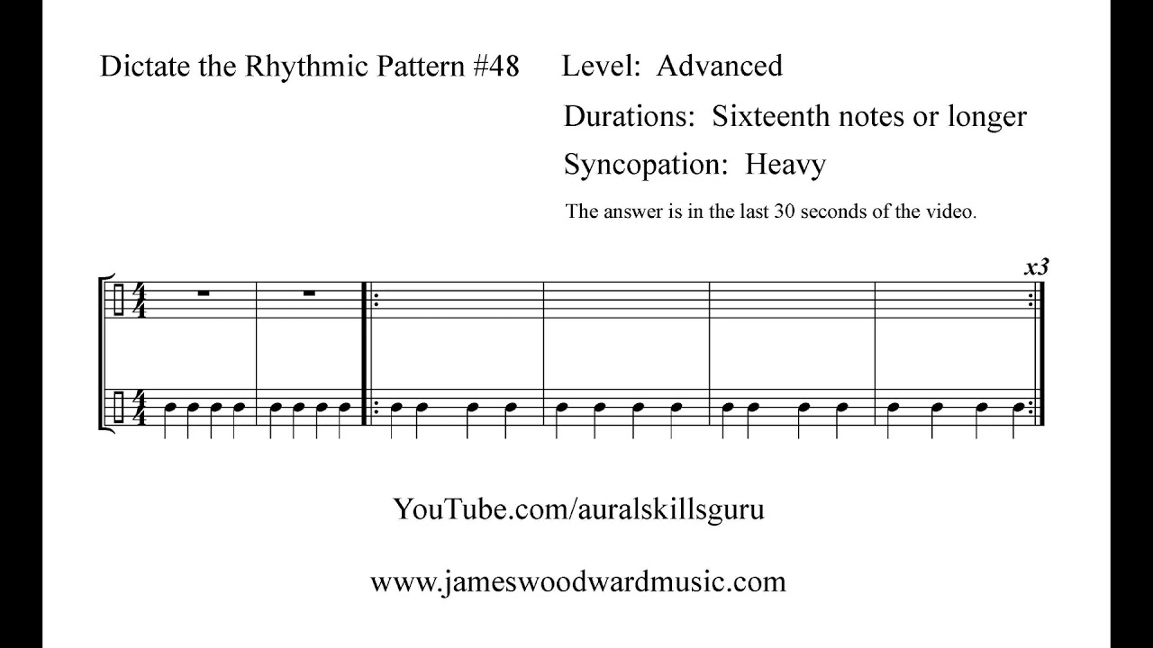 Rhythmic Dictation in a Pattern #48 - Advanced