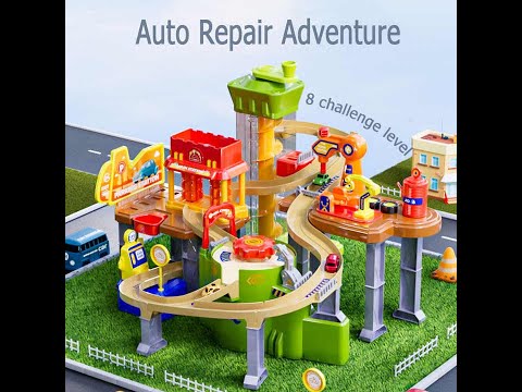 Дитячий ігровий набір Автомайстерня трек для машинок гараж парковка з автомийкою підйомник вода мелодії світло, видео 1