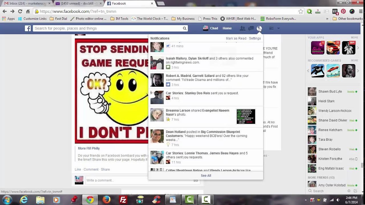 How to stop game requests on Facebook?