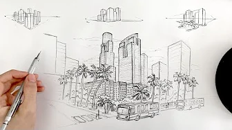 How to DRAW CITIES in 2 POINT PERSPECTIVE ✍🏻 | Easy Urban Sketching Guide