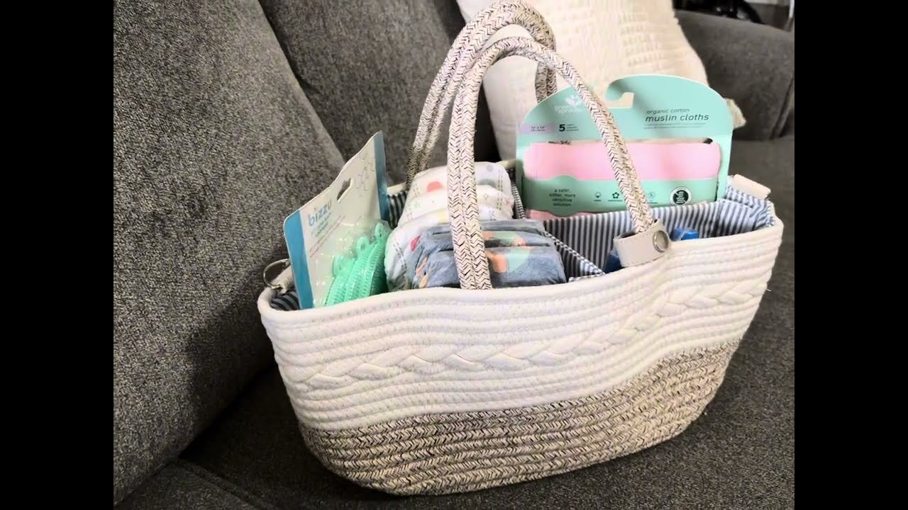 This diaper caddy can make a great baby shower gift 
