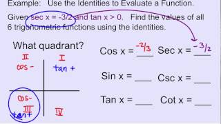 Solve 6 Trig Functions using the identities