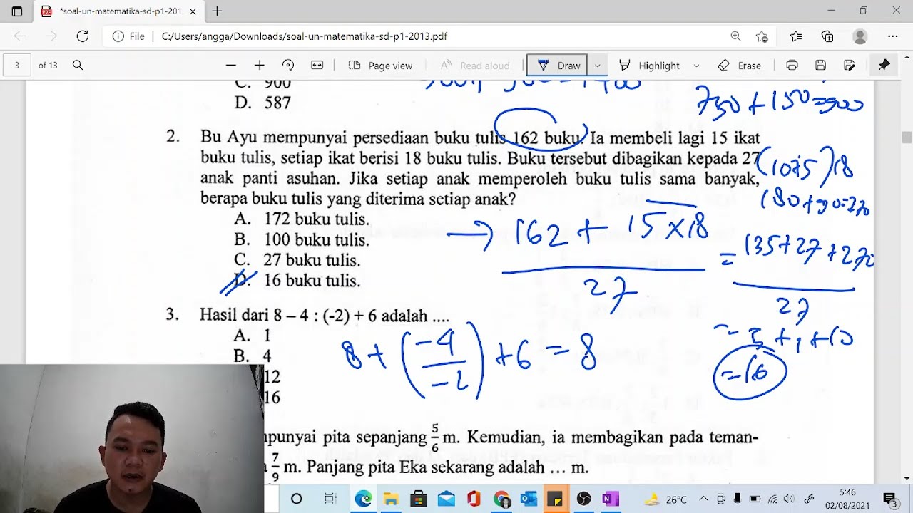Bahas Soal UN Matematika SD 2013 No 1-5