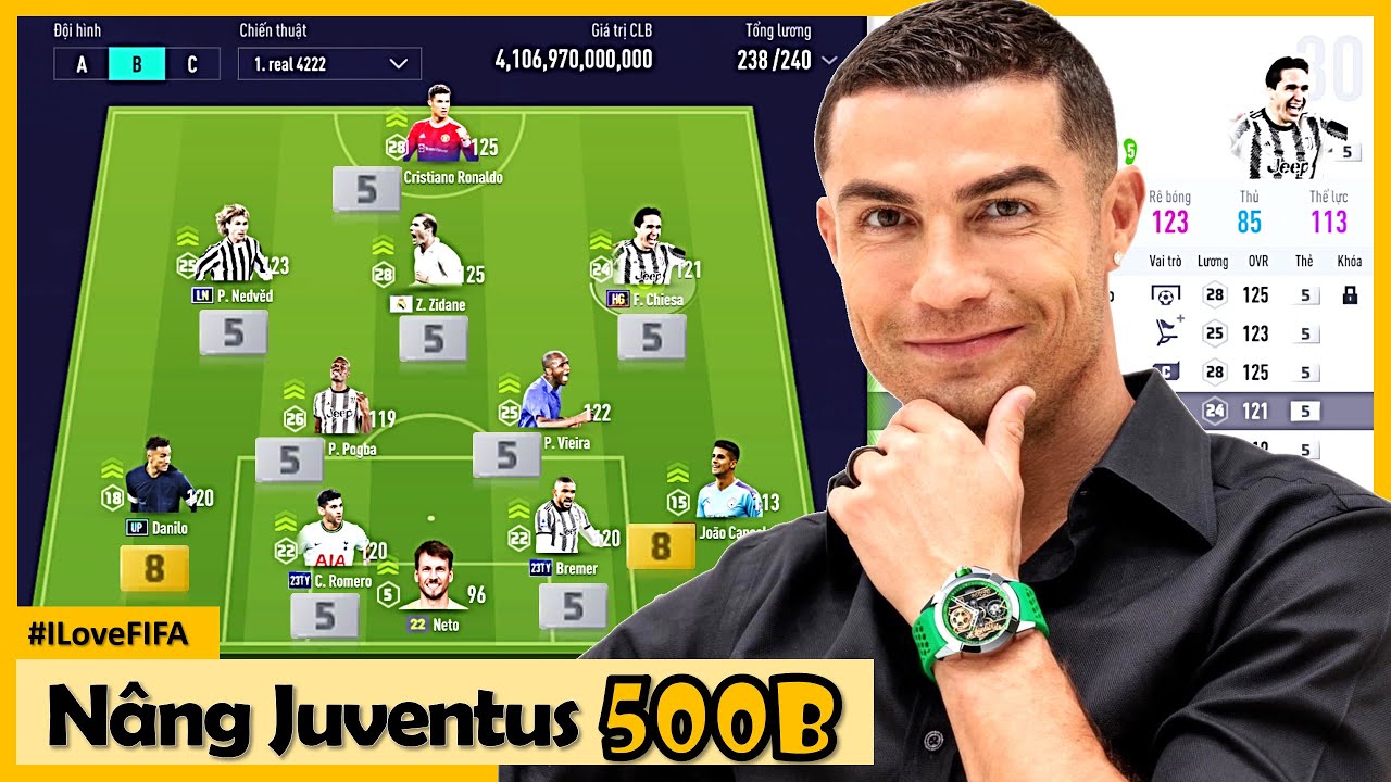I Love Cầm 500 Tỷ Nâng Cấp Đội Hình JUVENTUS Cực Mạnh FO4 Với: RONALDO ...