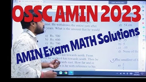 OSSC AMIN 2023 Math Complete Answer Key and solution | OSSC AMIN Exam 2023