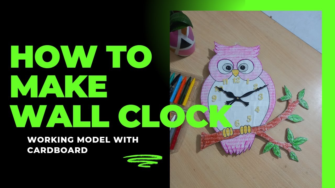 How to make wall clock/ wallclock using cardboard/ wallclock working ...