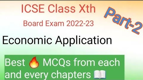 Most Important MCQs from each and every chapters icse class 10th economic application