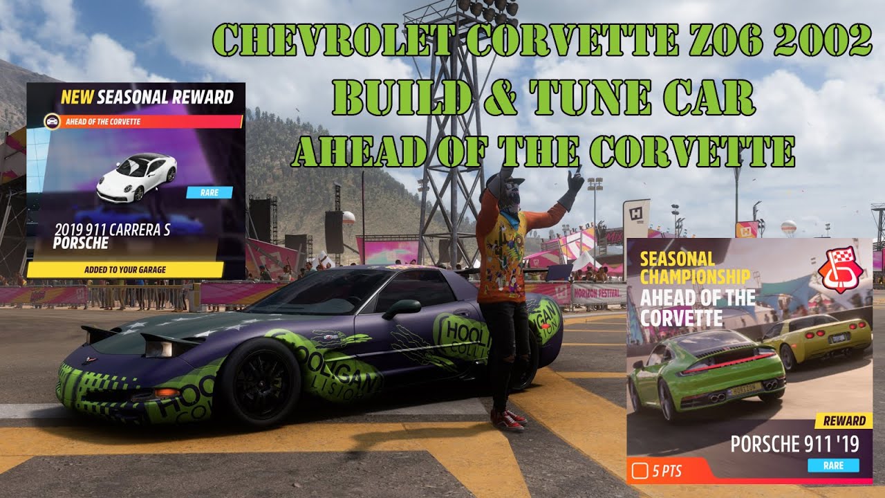 FH5 Chevrolet Corvette Z06 2002 Tuning Build Car Road Street Race Ahead of The Corvette Setup Guide