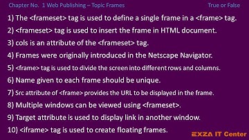 (Chapter No.1 web publishing Topic= Frame||TRUE OR FALSE||