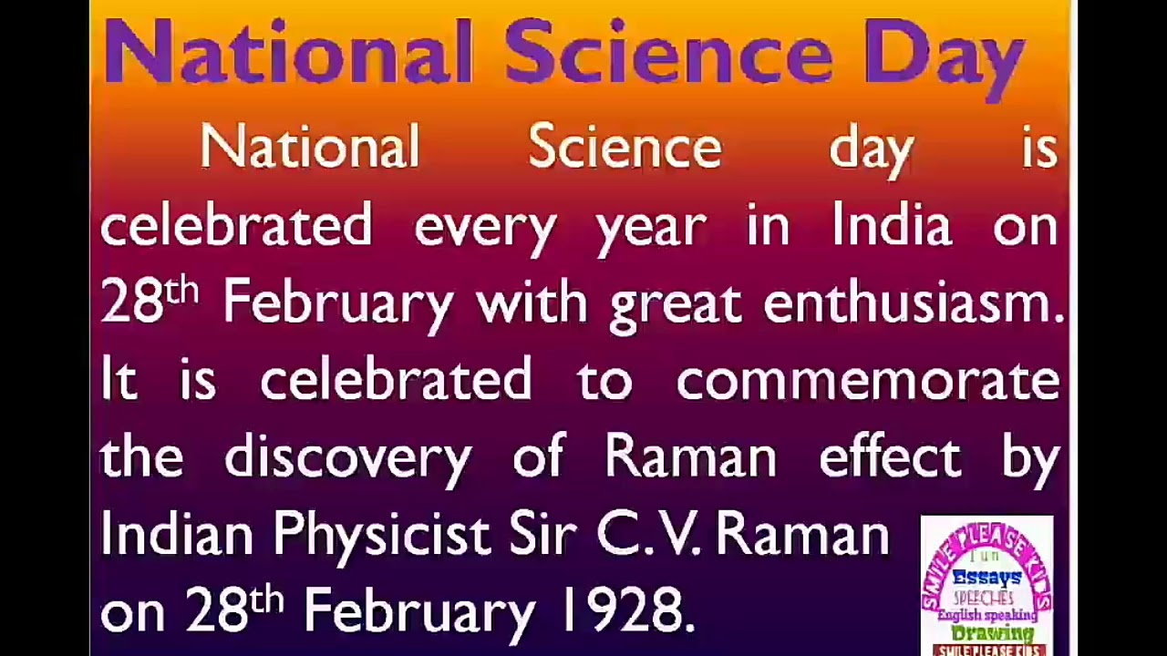 National Science Day Essay Speech In English By Smile Please World Youtube