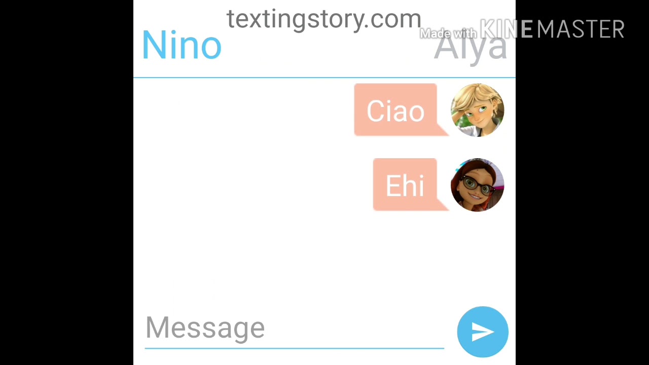 Chat di gruppo tra alya, marinette, nino, adrien e chloè❤