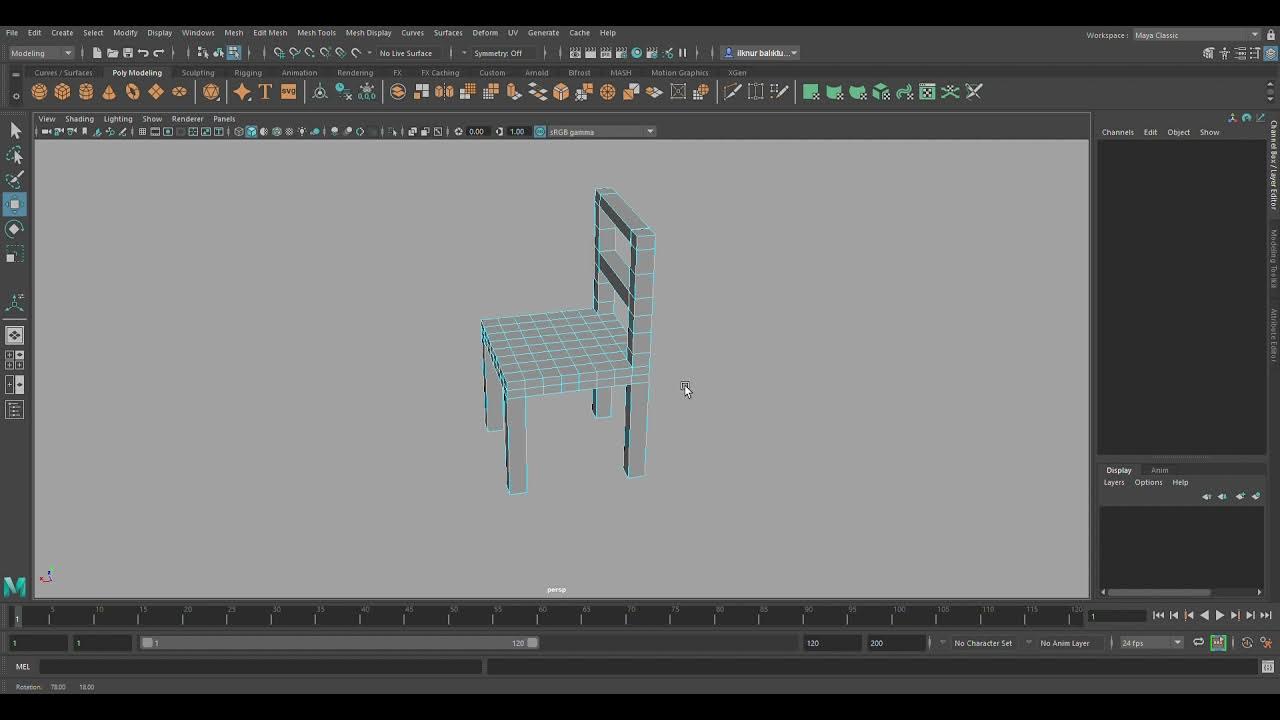 Maya sandalye modelleme - YouTube