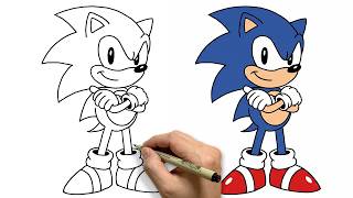 Drawing Sonic the Hedgehog in His Iconic Arms-Crossed Pose | Full Body Fan Art Drawing Sonic the Hedgehog in His Iconic Arms-Crossed Pose | Full Body Fan Art