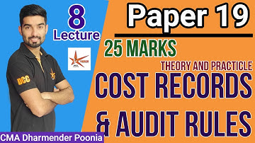 Cost Audit 8 || CMA Final || CRA Rules || Value Added Statement || Reconciliation ||