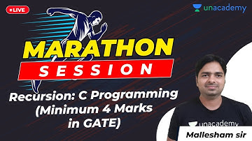 Recursion : C Programming (Minimum 4 Marks in GATE) | Marathon Session | GATE 2021 CSE Exam