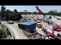 Recovery of a loaded container that flipped on the 405 freeway!