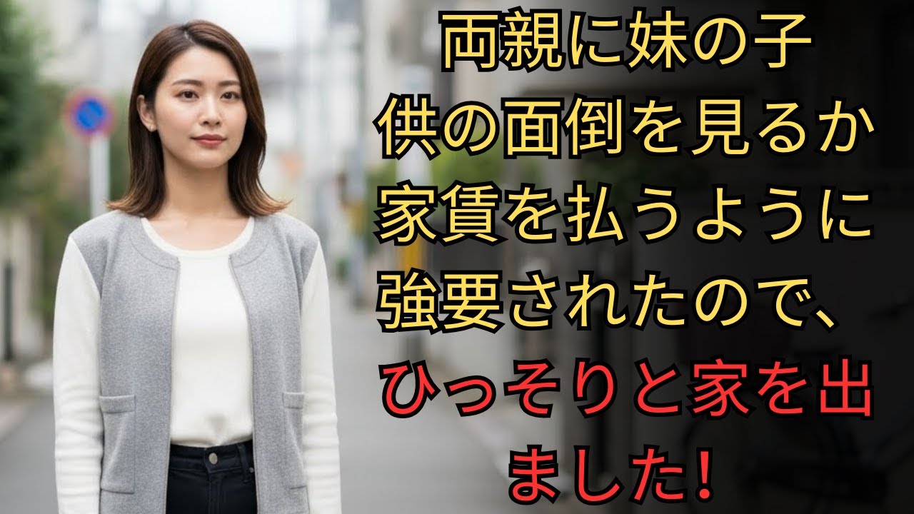 両親から妹の子供の面倒を見るか家賃を払うように強要されたので、こっそり家出しました！