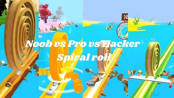 Noob Vs Pro Vs Hacker Spiral roll game max levels completed👍