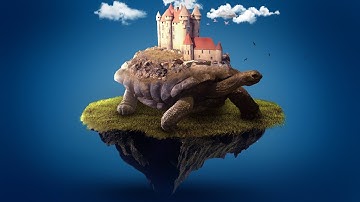Giant Turtle City photo manipulation - photoshop tutorial