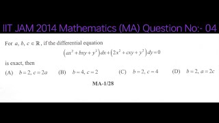 IIT JAM 2014 Mathematics (MA) Question No:- 04 | Full Detailed Solution #IITJAM2014