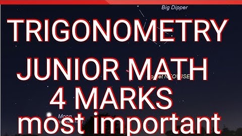 TRIGONOMETRY//JUNIOR MATH//4MARKS //IMPORTANT QUESTIONS//AP AND TS