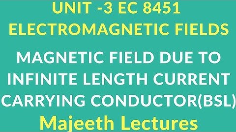EC 8451-MAGNETIC FIELD DUE TO INFINITE LENGTH CURRENT CARRYING CONDUCTOR(BSL)