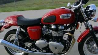 2012 Triumph Thruxton in Diablo Red Cafe Racer Overview and Review