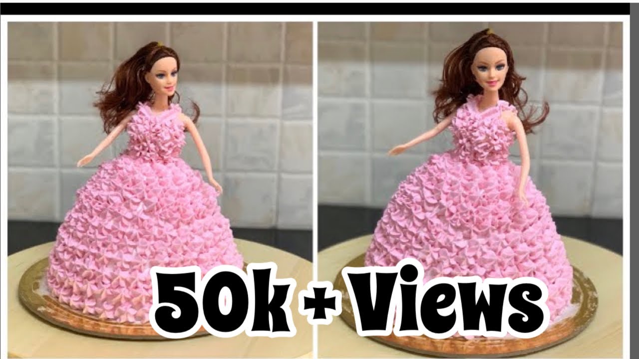 How to make Barbie doll cake step by step at home ||home made doll cake|super taste chiffon cake #15