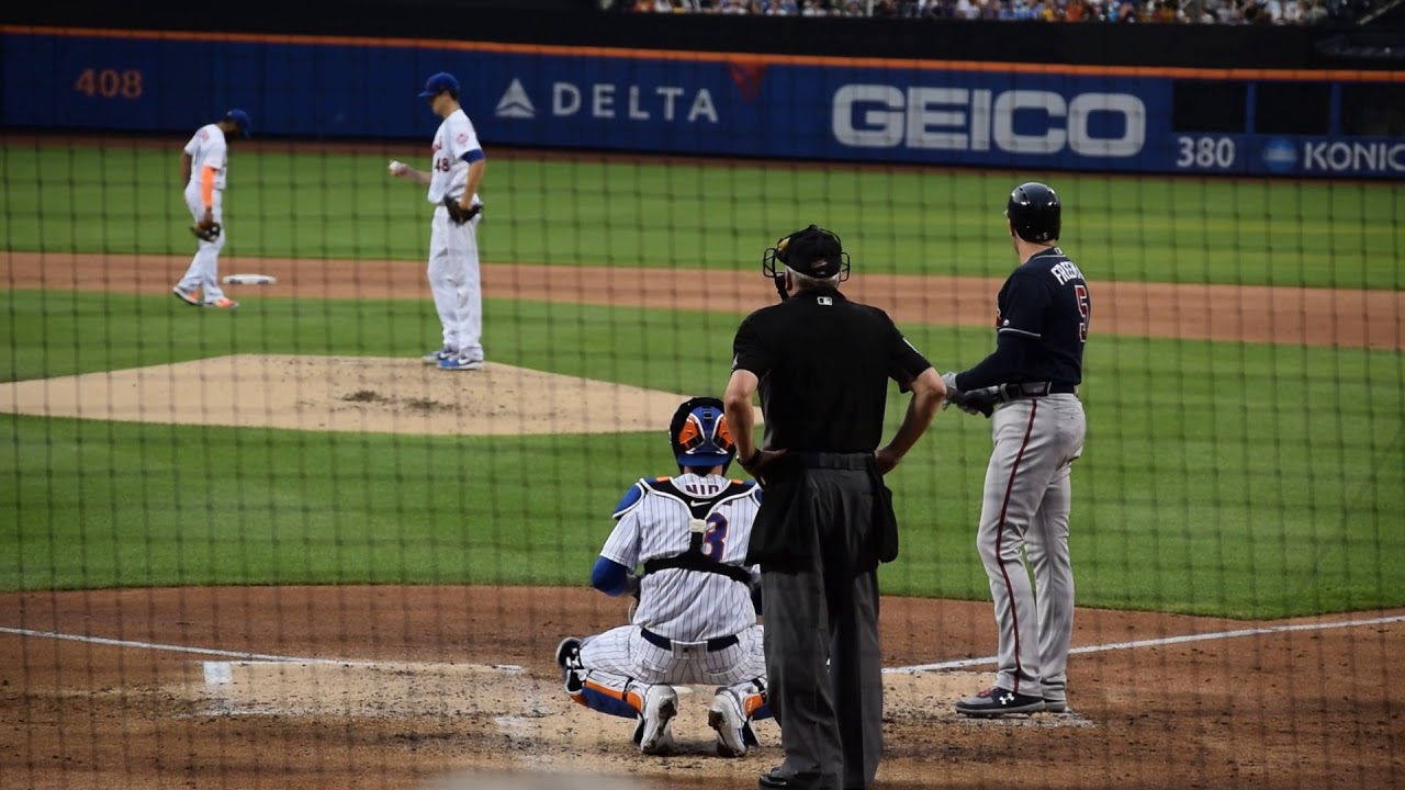 Braves Freddie Freeman Vs Mets DeGrom 6/28/19 HD YouTube