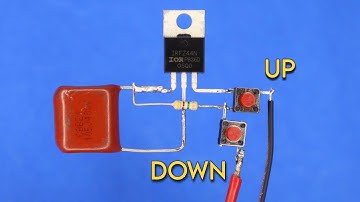 Mosfet voltage regulator circuit, Adjustable with push buttons | irfz44n