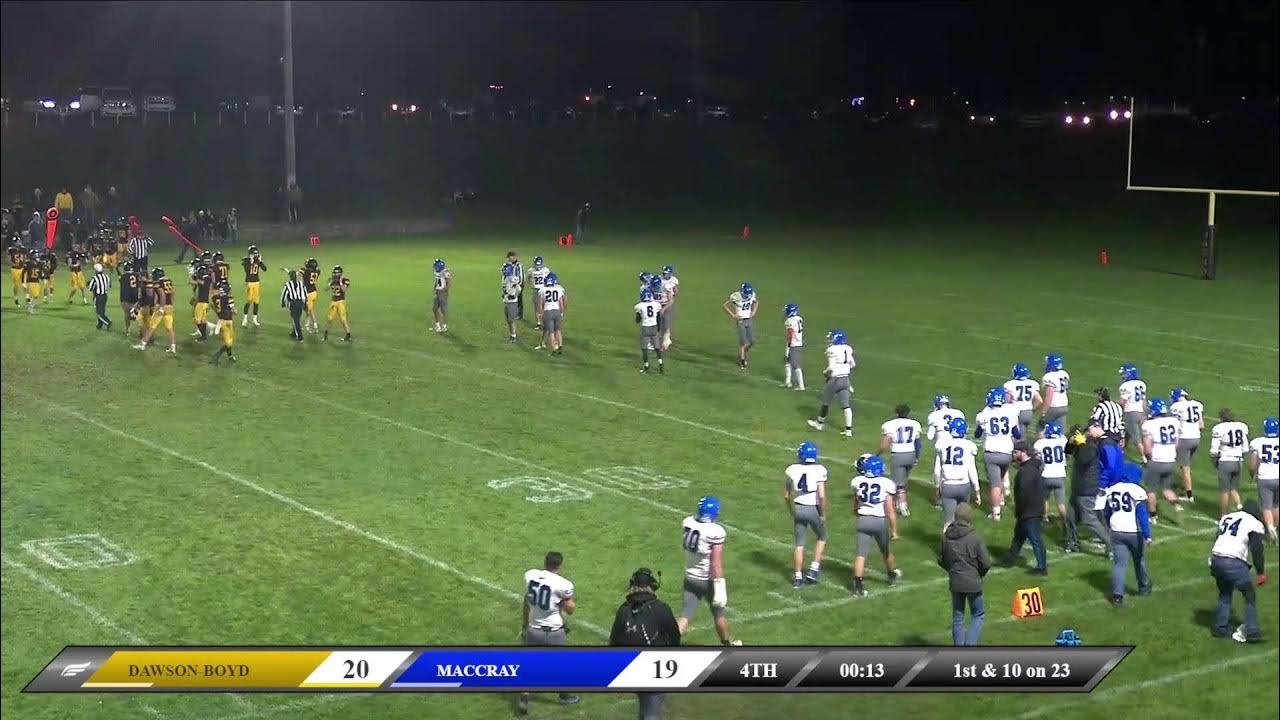 DawsonBoyd High School vs MACCRAY High School Varsity Football YouTube