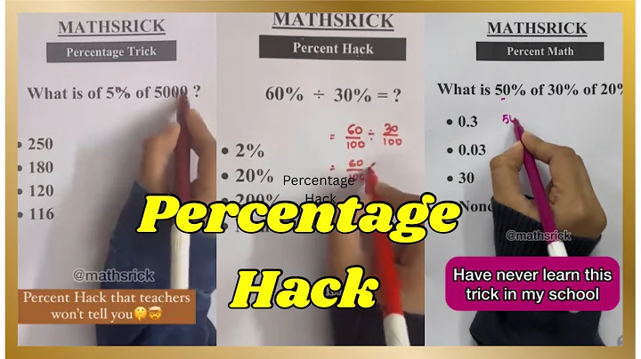 How to calculate percentage is just 5 Seconds ✅📚💡