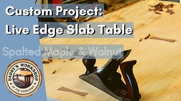 Live Edge Slab Table - Spalted Maple and Walnut with Epoxy