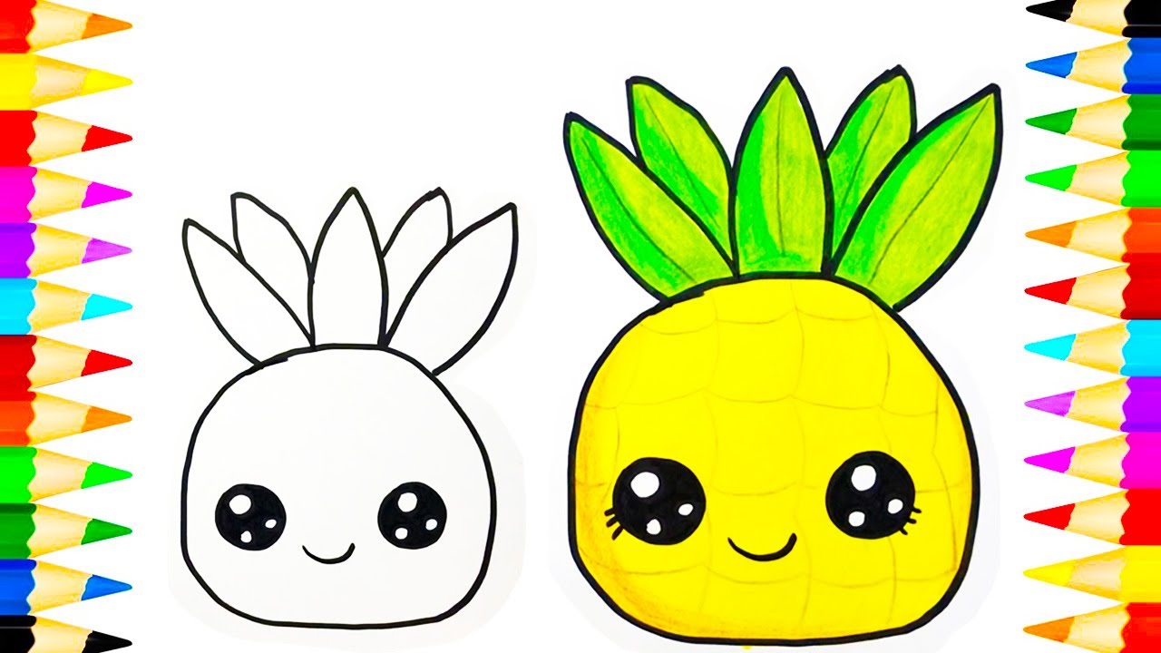 Kawaii Drawings | How to Draw Pineapple - YouTube