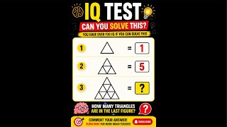 🧠 IQ TEST Challenge! Can You Solve This Triangle Puzzle? 🔺 Only Geniuses Get It!