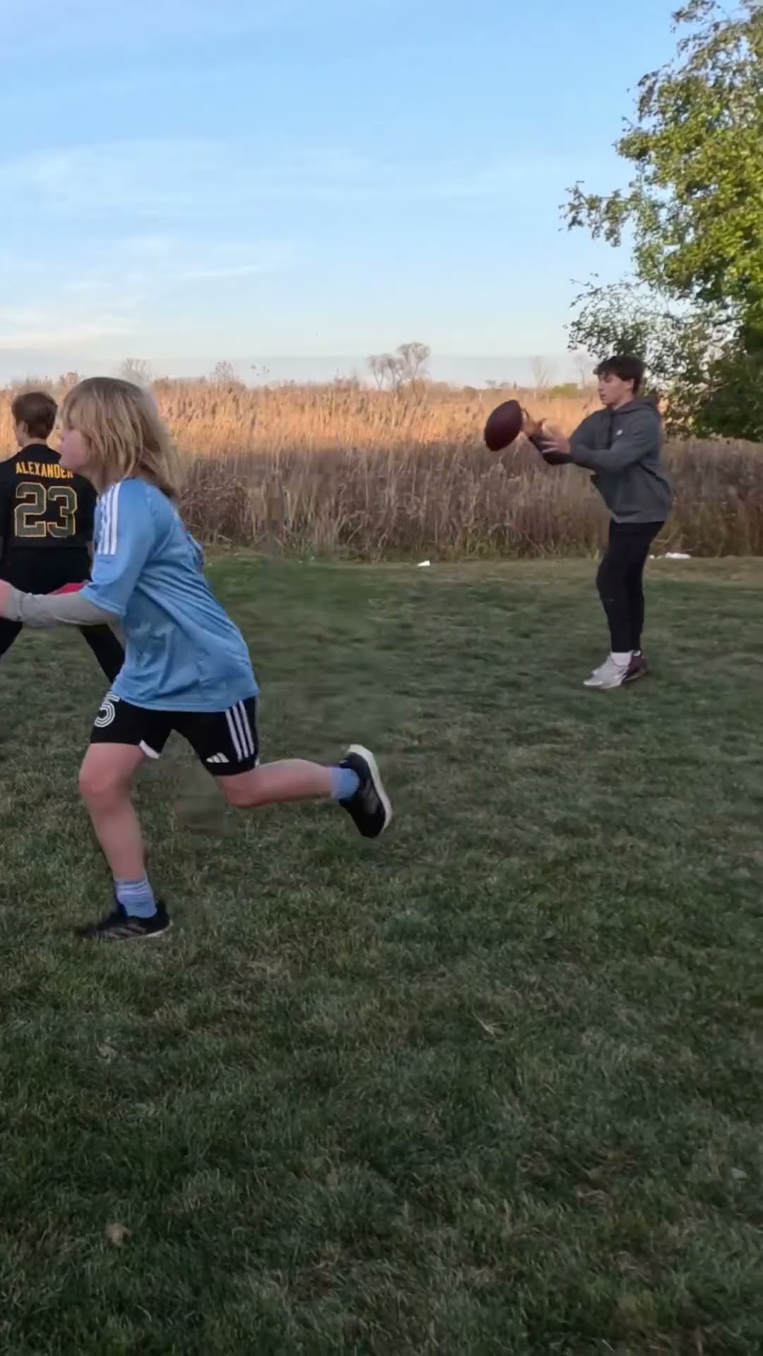 Chandler throws Sam to the ground for the touchdown?!! #sports #football #shorts #fyp #nfl #viral