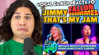 Video thumbnail of "Vocal Coach Reacts to Ariana Grande & Kelly Clarkson on That's My Jam"