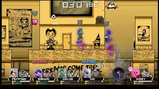 Super Smash Bros CMC+ Peppino spaghetti vs Somari vs vs Mama Luigi vs Sans vs Dorkly Mario vs Kirby