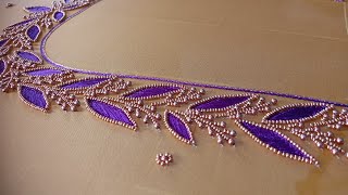 Simple aari thread work blouse design#beginneraariwork#aariblousedesign#aariwork