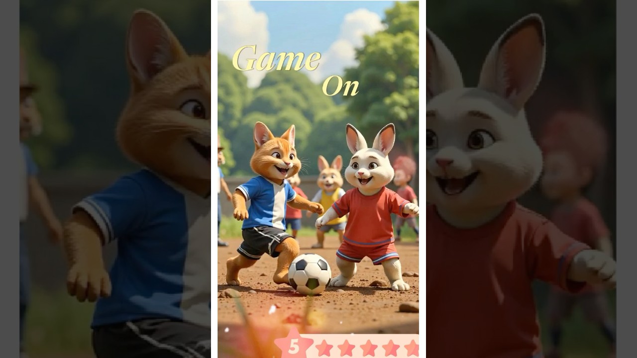 Cats vs Rabbits: Epic Muddy Soccer Match! 🐱⚽🐰 | Referee Dog on Duty!