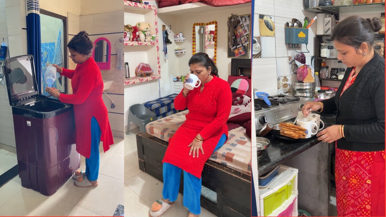 कड़कती ठंड में सुबह उठ कर धोए ढेरो कपड़े 💁‍♀️और करे घर के काम ✨एक ग्रहणी की दिनचर्या 🙏❤️