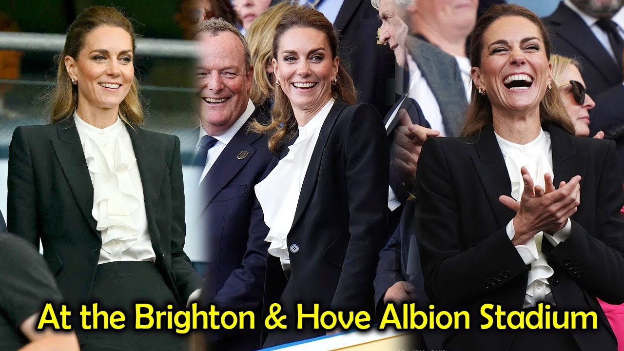 The Princess of Wales joined crowds at the Brighton & Hove Albion Stadium