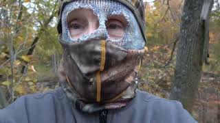 85. John Eberhart hunting from a severely leaning tree with no deer sightings