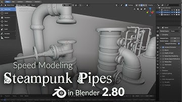 Blender 2.80 Speed Modeling - Steampunk Pipes (part 4)