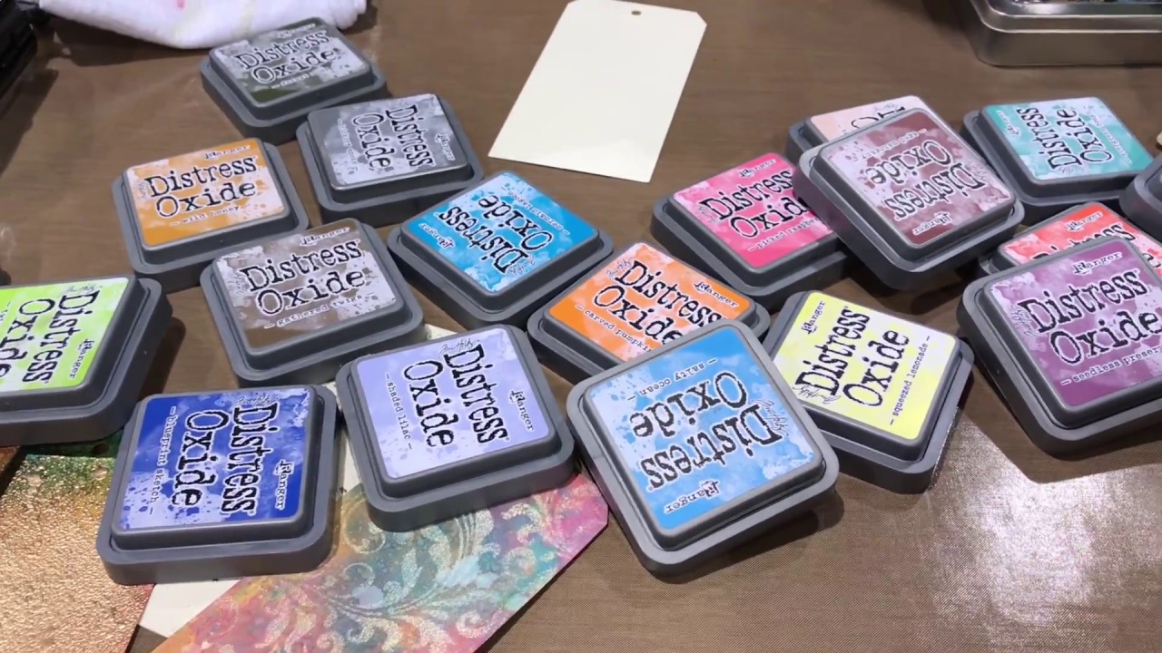 Tim Holtz Distress Oxide on Glossy Paper - Creativation 2018