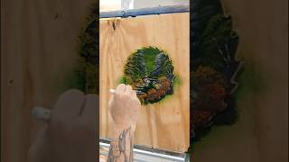 Thin Paint Sticks to Thick Paint. #godisgreat #bobrosscri #happyaccidents #sawbladeart