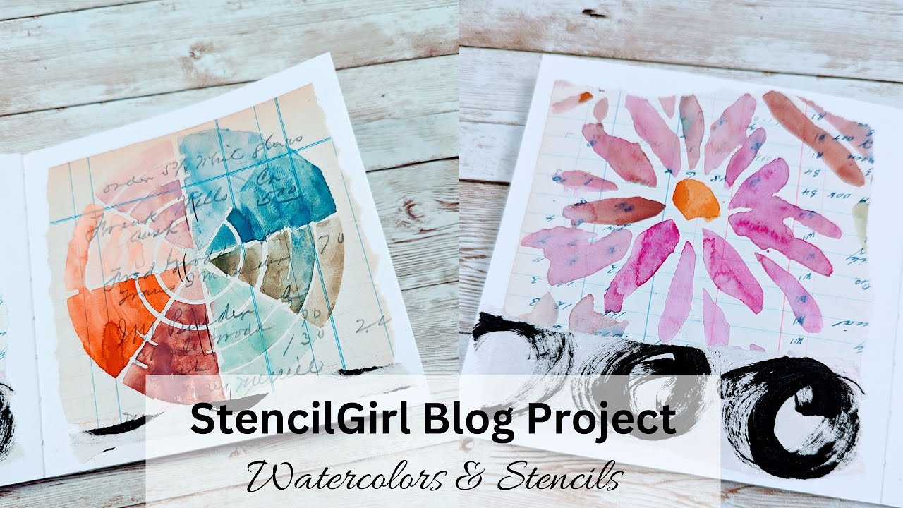 Watercolor and Stencils - A Match Made in Mixed Media Heaven - YouTube